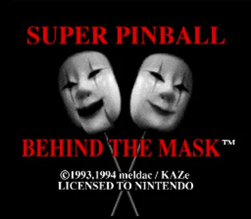 Super Pinball - Behind the Mask (USA) (Rev 1) screen shot title